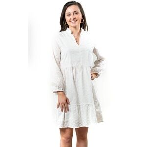 Liza Byrd Lilliana White Eyelet Dress NWT